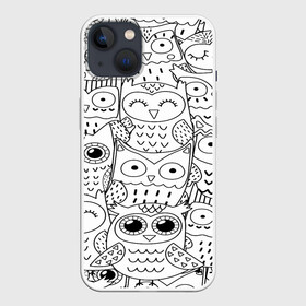 Чехол для iPhone 13 с принтом Совушки pattern в Белгороде,  |  | bird | owl | животные | ночные птицы | птицы | совы