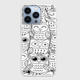 Чехол для iPhone 13 Pro с принтом Совушки pattern в Белгороде,  |  | bird | owl | животные | ночные птицы | птицы | совы