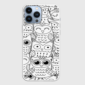 Чехол для iPhone 13 Pro Max с принтом Совушки pattern в Белгороде,  |  | bird | owl | животные | ночные птицы | птицы | совы