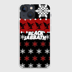 Чехол для iPhone 13 mini с принтом Праздничный Black Sabbath в Белгороде,  |  | black sabbath | группа | новогодний | новый год | рождество | свитер | снежинки | хард рок | хеви метал