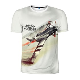 Мужская футболка 3D спортивная с принтом War Thunder в Белгороде, 100% полиэстер с улучшенными характеристиками | приталенный силуэт, круглая горловина, широкие плечи, сужается к линии бедра | war thunder | гром войны