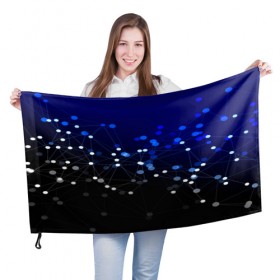 Флаг 3D с принтом Молекулярный в Белгороде, 100% полиэстер | плотность ткани — 95 г/м2, размер — 67 х 109 см. Принт наносится с одной стороны | abstraction | internet | абстракция | молекула | текстура | технологии | узоры | форма | фрактал | цвет