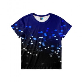 Детская футболка 3D с принтом Молекулярный в Белгороде, 100% гипоаллергенный полиэфир | прямой крой, круглый вырез горловины, длина до линии бедер, чуть спущенное плечо, ткань немного тянется | abstraction | internet | абстракция | молекула | текстура | технологии | узоры | форма | фрактал | цвет