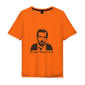 Мужская футболка хлопок Oversize с принтом Ryan Gosling в Белгороде, 100% хлопок | свободный крой, круглый ворот, “спинка” длиннее передней части | Тематика изображения на принте: ryan gosling | райан гослинг