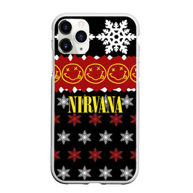 Чехол для iPhone 11 Pro матовый с принтом Nirvana праздничный в Белгороде, Силикон |  | cobain | kurt | nirvana | альтернативный | боритон | гранж | группа | дональд | знак | кобейн | красный | крист новоселич | курт | музыка | музыкант | надпись | нирвана | новогодний | новый год | певец | праздник