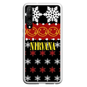 Чехол для Honor P30 с принтом Nirvana праздничный в Белгороде, Силикон | Область печати: задняя сторона чехла, без боковых панелей | cobain | kurt | nirvana | альтернативный | боритон | гранж | группа | дональд | знак | кобейн | красный | крист новоселич | курт | музыка | музыкант | надпись | нирвана | новогодний | новый год | певец | праздник