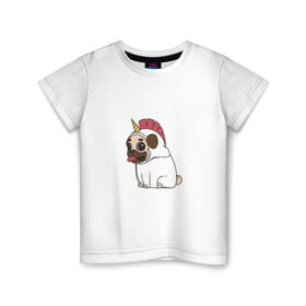 Детская футболка хлопок с принтом футболка с мопсом в Белгороде, 100% хлопок | круглый вырез горловины, полуприлегающий силуэт, длина до линии бедер | мопс | порода
