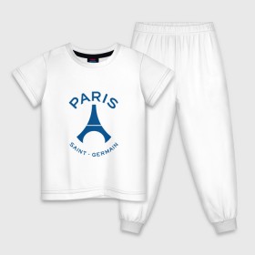 Детская пижама хлопок с принтом PSG Logo в Белгороде, 100% хлопок |  брюки и футболка прямого кроя, без карманов, на брюках мягкая резинка на поясе и по низу штанин
 | fc | fly emirates | paris | psg | лого | париж | псж | спорт | спортивные | фк | футбольный клуб