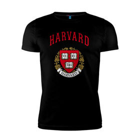 Мужская футболка премиум с принтом Harvard university в Белгороде, 92% хлопок, 8% лайкра | приталенный силуэт, круглый вырез ворота, длина до линии бедра, короткий рукав | вуз | гарвард | герб | лига плюща | массачусетс | престижный | сша | университет