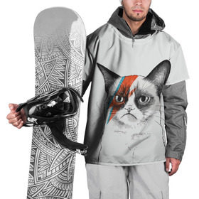 Накидка на куртку 3D с принтом Grumpy cat (David Bowie) в Белгороде, 100% полиэстер |  | бодиарт | грумпи | дэвид боуи | злой кот | интернет | котей | котик | кошка | мем | мемас | мемчик. | молния на лице | рисунок на лице | сердитый