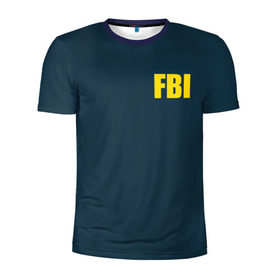 Мужская футболка 3D спортивная с принтом FBI в Белгороде, 100% полиэстер с улучшенными характеристиками | приталенный силуэт, круглая горловина, широкие плечи, сужается к линии бедра | fbi jacket | special forces | спецслужбы | фбр | федеральное бюро расследований