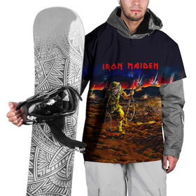 Накидка на куртку 3D с принтом Боец Iron Maiden в Белгороде, 100% полиэстер |  | iron maiden | адриан смит | айрон мейден | война | группа | дэйв мюррей | железная дева | ирон майден | метал | мрачный | музыка | песни | рок | солдат | стив харрис | тяжелый | хеви | хевиметал