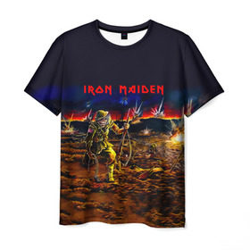 Мужская футболка 3D с принтом Боец Iron Maiden в Белгороде, 100% полиэфир | прямой крой, круглый вырез горловины, длина до линии бедер | iron maiden | адриан смит | айрон мейден | война | группа | дэйв мюррей | железная дева | ирон майден | метал | мрачный | музыка | песни | рок | солдат | стив харрис | тяжелый | хеви | хевиметал