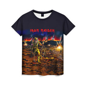Женская футболка 3D с принтом Боец Iron Maiden в Белгороде, 100% полиэфир ( синтетическое хлопкоподобное полотно) | прямой крой, круглый вырез горловины, длина до линии бедер | iron maiden | адриан смит | айрон мейден | война | группа | дэйв мюррей | железная дева | ирон майден | метал | мрачный | музыка | песни | рок | солдат | стив харрис | тяжелый | хеви | хевиметал