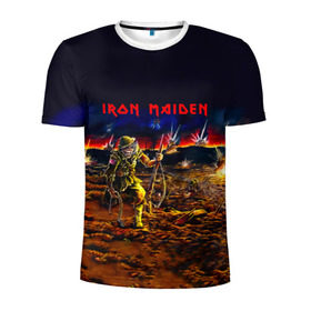 Мужская футболка 3D спортивная с принтом Боец Iron Maiden в Белгороде, 100% полиэстер с улучшенными характеристиками | приталенный силуэт, круглая горловина, широкие плечи, сужается к линии бедра | iron maiden | адриан смит | айрон мейден | война | группа | дэйв мюррей | железная дева | ирон майден | метал | мрачный | музыка | песни | рок | солдат | стив харрис | тяжелый | хеви | хевиметал