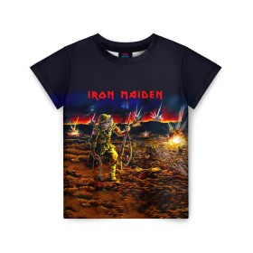 Детская футболка 3D с принтом Боец Iron Maiden в Белгороде, 100% гипоаллергенный полиэфир | прямой крой, круглый вырез горловины, длина до линии бедер, чуть спущенное плечо, ткань немного тянется | iron maiden | адриан смит | айрон мейден | война | группа | дэйв мюррей | железная дева | ирон майден | метал | мрачный | музыка | песни | рок | солдат | стив харрис | тяжелый | хеви | хевиметал