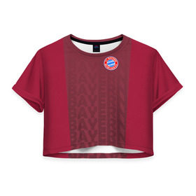 Женская футболка 3D укороченная с принтом FC Bayern 2018 Original #12 в Белгороде, 100% полиэстер | круглая горловина, длина футболки до линии талии, рукава с отворотами | bayern | fly fc | бавария | спорт | футбольный клуб