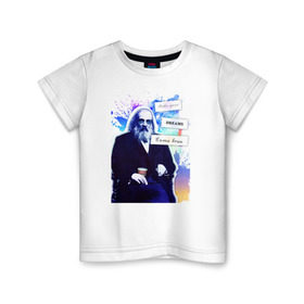 Детская футболка хлопок с принтом Менделеев (Химия – Просто) в Белгороде, 100% хлопок | круглый вырез горловины, полуприлегающий силуэт, длина до линии бедер | блоггер | менделеев | наука | химия | химия   просто
