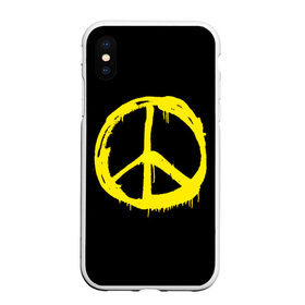 Чехол для iPhone XS Max матовый с принтом Peace в Белгороде, Силикон | Область печати: задняя сторона чехла, без боковых панелей | peace | vppdgryphon | арт | краска | мирный | миролюбивый | пацифик | прикольные | хиппи | цветные