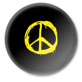 Значок с принтом Peace в Белгороде,  металл | круглая форма, металлическая застежка в виде булавки | peace | vppdgryphon | арт | краска | мирный | миролюбивый | пацифик | прикольные | хиппи | цветные