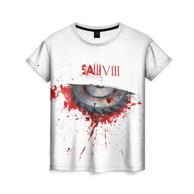 Женская футболка 3D с принтом SAW VIII в Белгороде, 100% полиэфир ( синтетическое хлопкоподобное полотно) | прямой крой, круглый вырез горловины, длина до линии бедер | jigsaw | джон крамер | триллер