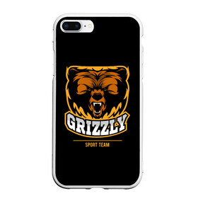 Чехол для iPhone 7Plus/8 Plus матовый с принтом GTIZZLY(sport team) в Белгороде, Силикон | Область печати: задняя сторона чехла, без боковых панелей | Тематика изображения на принте: bear | grizzly | гризли | медведь | ярость