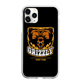 Чехол для iPhone 11 Pro Max матовый с принтом GTIZZLY(sport team) в Белгороде, Силикон |  | bear | grizzly | гризли | медведь | ярость