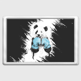 Магнит 45*70 с принтом Панда боксер в Белгороде, Пластик | Размер: 78*52 мм; Размер печати: 70*45 | бокс | боксер | панда | панда боксер | спорт