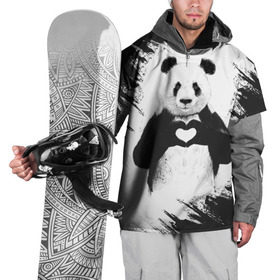 Накидка на куртку 3D с принтом Panda love в Белгороде, 100% полиэстер |  | Тематика изображения на принте: 14 февраля | love | panda | panda love | день святого валентина | любовь | панда