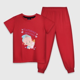 Детская пижама хлопок с принтом Папины девочки в Белгороде, 100% хлопок |  брюки и футболка прямого кроя, без карманов, на брюках мягкая резинка на поясе и по низу штанин
 | Тематика изображения на принте: беременность | будущая мама | дитя | дочка | мама | ребенок