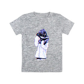 Детская футболка хлопок с принтом Sad Japanese Aesthetic в Белгороде, 100% хлопок | круглый вырез горловины, полуприлегающий силуэт, длина до линии бедер | Тематика изображения на принте: 