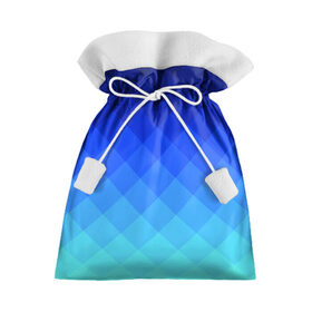 Подарочный 3D мешок с принтом Blue geometria в Белгороде, 100% полиэстер | Размер: 29*39 см | Тематика изображения на принте: blue | geometria | абстракция | бирюза | бирюзовый | геометрия | куб | синий