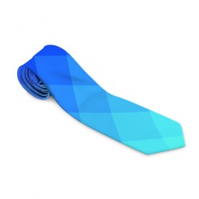 Галстук 3D с принтом Blue geometria в Белгороде, 100% полиэстер | Длина 148 см; Плотность 150-180 г/м2 | Тематика изображения на принте: blue | geometria | абстракция | бирюза | бирюзовый | геометрия | куб | синий