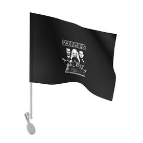 Флаг для автомобиля с принтом Группа Scorpions в Белгороде, 100% полиэстер | Размер: 30*21 см | scorpions | группа | скорпионс | хард | хардрок