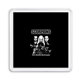 Магнит 55*55 с принтом Группа Scorpions в Белгороде, Пластик | Размер: 65*65 мм; Размер печати: 55*55 мм | Тематика изображения на принте: scorpions | группа | скорпионс | хард | хардрок