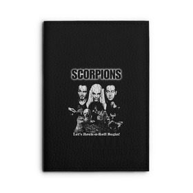 Обложка для автодокументов с принтом Группа Scorpions в Белгороде, натуральная кожа |  размер 19,9*13 см; внутри 4 больших “конверта” для документов и один маленький отдел — туда идеально встанут права | Тематика изображения на принте: scorpions | группа | скорпионс | хард | хардрок