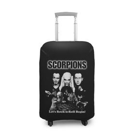 Чехол для чемодана 3D с принтом Группа Scorpions в Белгороде, 86% полиэфир, 14% спандекс | двустороннее нанесение принта, прорези для ручек и колес | scorpions | группа | скорпионс | хард | хардрок