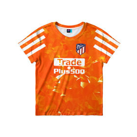 Детская футболка 3D с принтом Atletico Madrid Original #5 в Белгороде, 100% гипоаллергенный полиэфир | прямой крой, круглый вырез горловины, длина до линии бедер, чуть спущенное плечо, ткань немного тянется | атлетико мадрид | полосы | эмблема