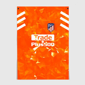 Постер с принтом Atletico Madrid Original #5 в Белгороде, 100% бумага
 | бумага, плотность 150 мг. Матовая, но за счет высокого коэффициента гладкости имеет небольшой блеск и дает на свету блики, но в отличии от глянцевой бумаги не покрыта лаком | атлетико мадрид | полосы | эмблема