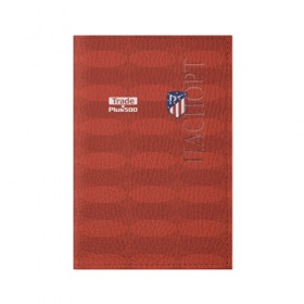 Обложка для паспорта матовая кожа с принтом Atletico Madrid Original #10 в Белгороде, натуральная матовая кожа | размер 19,3 х 13,7 см; прозрачные пластиковые крепления | атлетико мадрид | эмблема