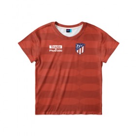 Детская футболка 3D с принтом Atletico Madrid Original #10 в Белгороде, 100% гипоаллергенный полиэфир | прямой крой, круглый вырез горловины, длина до линии бедер, чуть спущенное плечо, ткань немного тянется | Тематика изображения на принте: атлетико мадрид | эмблема
