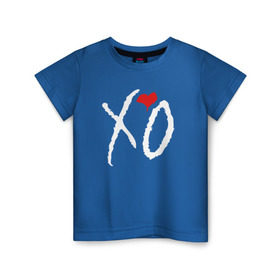 Детская футболка хлопок с принтом XO в Белгороде, 100% хлопок | круглый вырез горловины, полуприлегающий силуэт, длина до линии бедер | Тематика изображения на принте: the weeknd