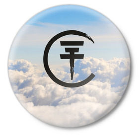 Значок с принтом Clouds Tokio Hotel в Белгороде,  металл | круглая форма, металлическая застежка в виде булавки | Тематика изображения на принте: bill kaulitz | tokio hotel | билл каулиц