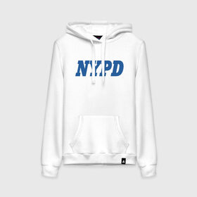 Женская толстовка хлопок с принтом NYPD в Белгороде, френч-терри, мягкий теплый начес внутри (100% хлопок) | карман-кенгуру, эластичные манжеты и нижняя кромка, капюшон с подкладом и шнурком | new york police department | департамент | нью йорк