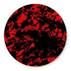 Коврик круглый с принтом Красные краски в Белгороде, резина и полиэстер | круглая форма, изображение наносится на всю лицевую часть | abstraction | абстракция красок | брызги красок | краска | красные краски | потертость красок | разводы красок | черно белый