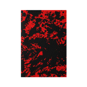 Обложка для паспорта матовая кожа с принтом Красные краски в Белгороде, натуральная матовая кожа | размер 19,3 х 13,7 см; прозрачные пластиковые крепления | Тематика изображения на принте: abstraction | абстракция красок | брызги красок | краска | красные краски | потертость красок | разводы красок | черно белый