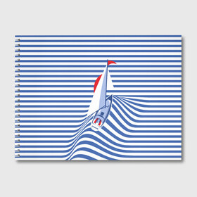 Альбом для рисования с принтом Яхта в Белгороде, 100% бумага
 | матовая бумага, плотность 200 мг. | flag | joke | prank | sail | sea | stripes | water | waves | yacht vest | вода | волны | море | парус | полосы | прикол | тельняшка | флаг | шутка | яхта
