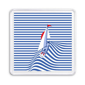 Магнит 55*55 с принтом Яхта в Белгороде, Пластик | Размер: 65*65 мм; Размер печати: 55*55 мм | flag | joke | prank | sail | sea | stripes | water | waves | yacht vest | вода | волны | море | парус | полосы | прикол | тельняшка | флаг | шутка | яхта