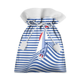 Подарочный 3D мешок с принтом Яхта в Белгороде, 100% полиэстер | Размер: 29*39 см | Тематика изображения на принте: flag | joke | prank | sail | sea | stripes | water | waves | yacht vest | вода | волны | море | парус | полосы | прикол | тельняшка | флаг | шутка | яхта