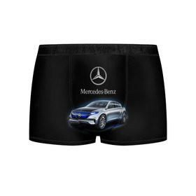 Мужские трусы 3D с принтом Mercedes-Benz в Белгороде, 50% хлопок, 50% полиэстер | классическая посадка, на поясе мягкая тканевая резинка | kомпания производитель легковых автомобилей премиального класса | немецкое качество